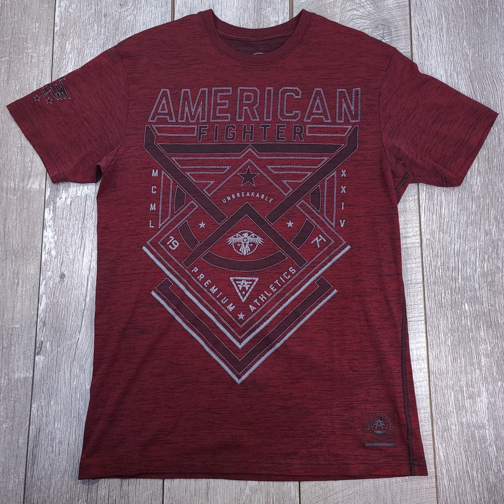 American Fighter T-Shirt Mens XL Burgundy Graphic Athletic Short Sleeve Tee